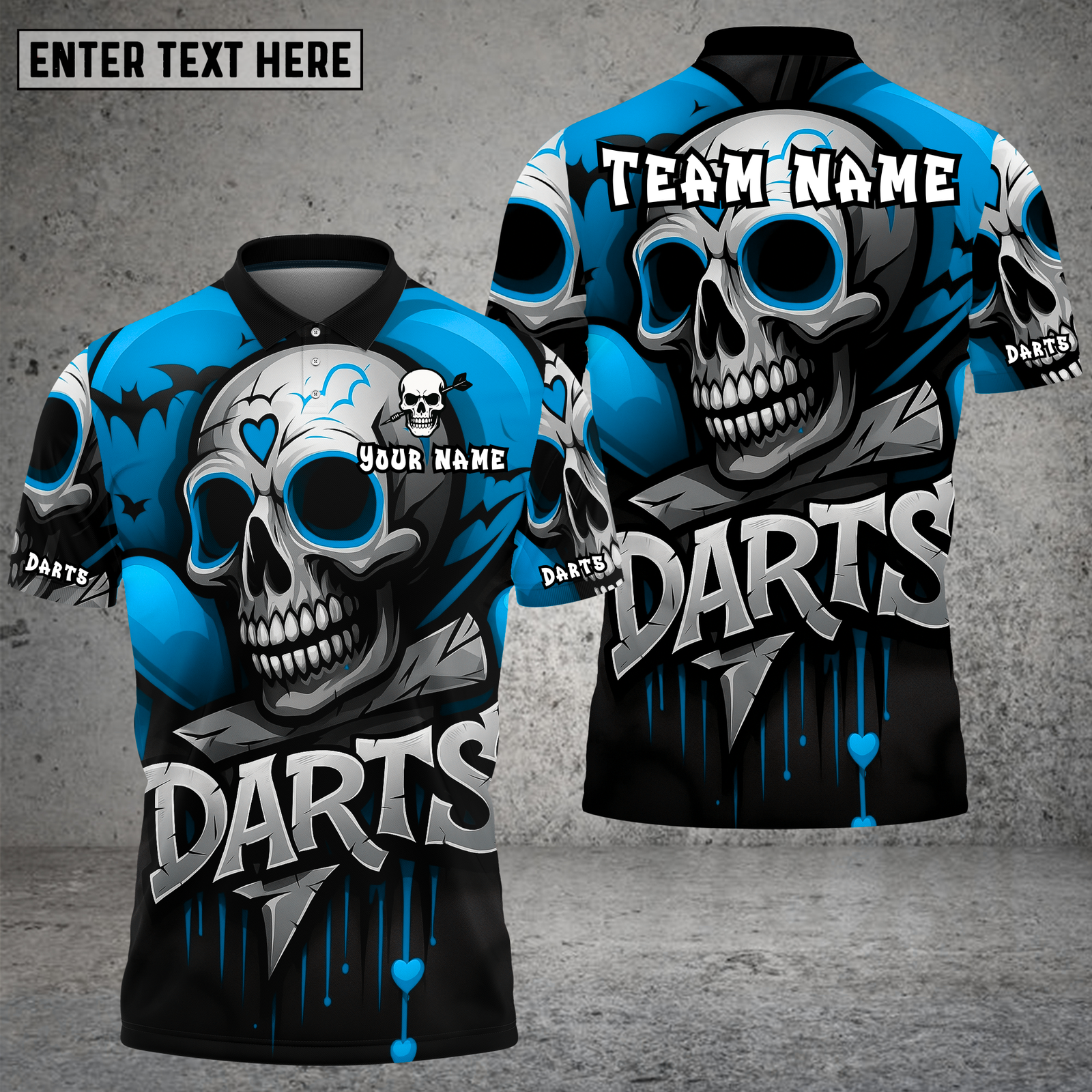 Blisscorners Death Skull Dartboard Art Multioptions Personalized Name, Team Name Unisex 3D Shirt (4 Colors)