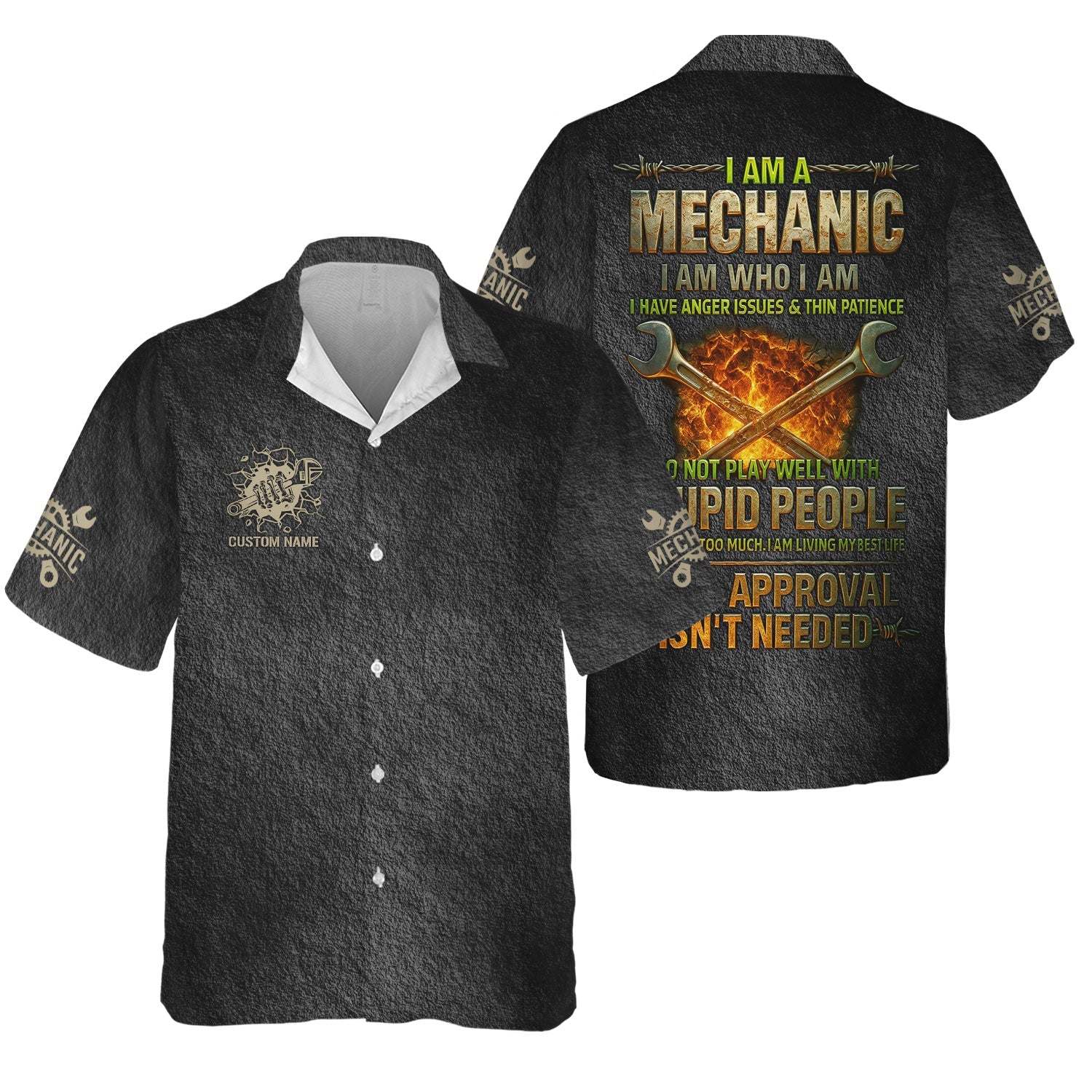 Blisscorners Custom Name Mechanic Shirt I Am A Mechanic I Am Who I Am I Have Anger Issues And Thin Patience T Shirt