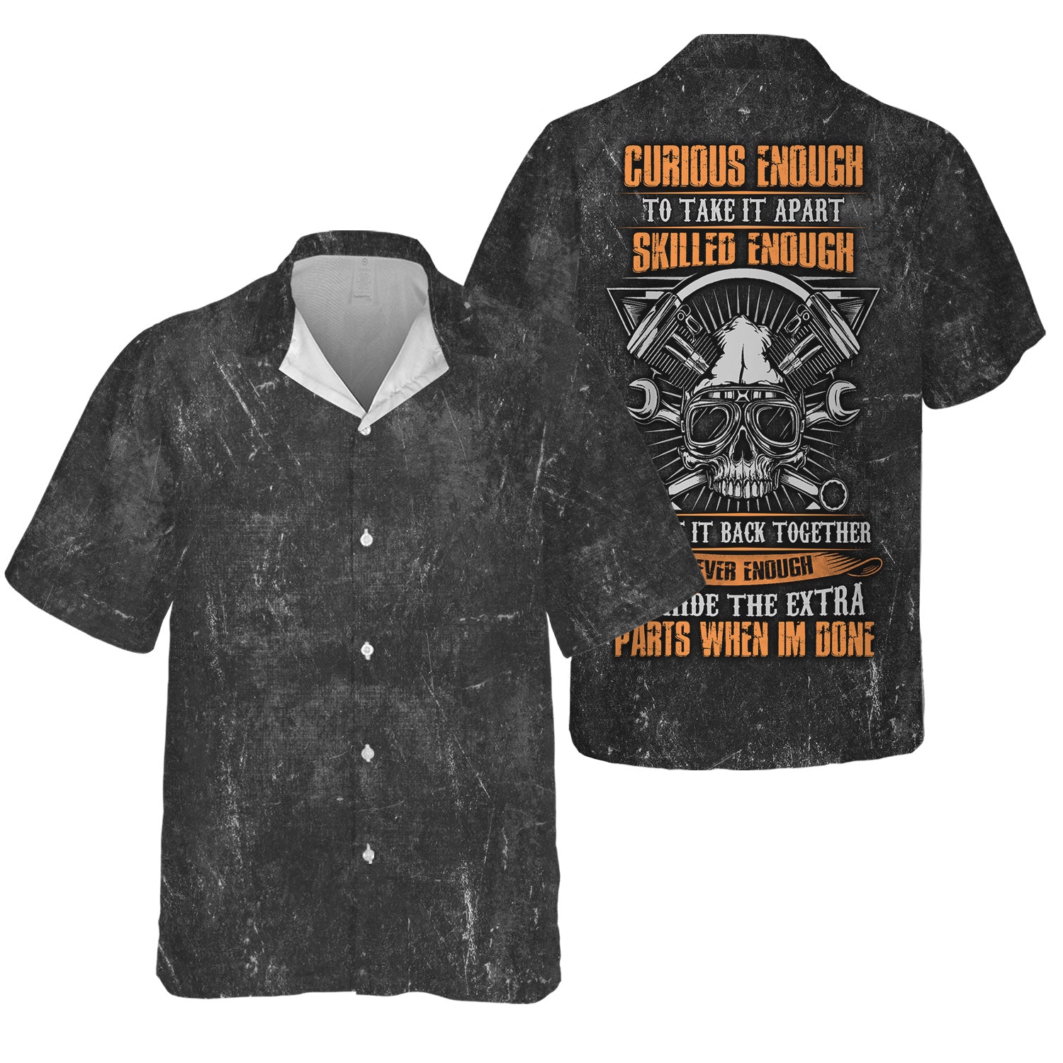 Blisscorners Funny Mechanic Shirt, Curious Enough Skilled Enough Clever Enough Quote Shirt, Auto Repair Gift Idea for Car Lovers & Mechanics