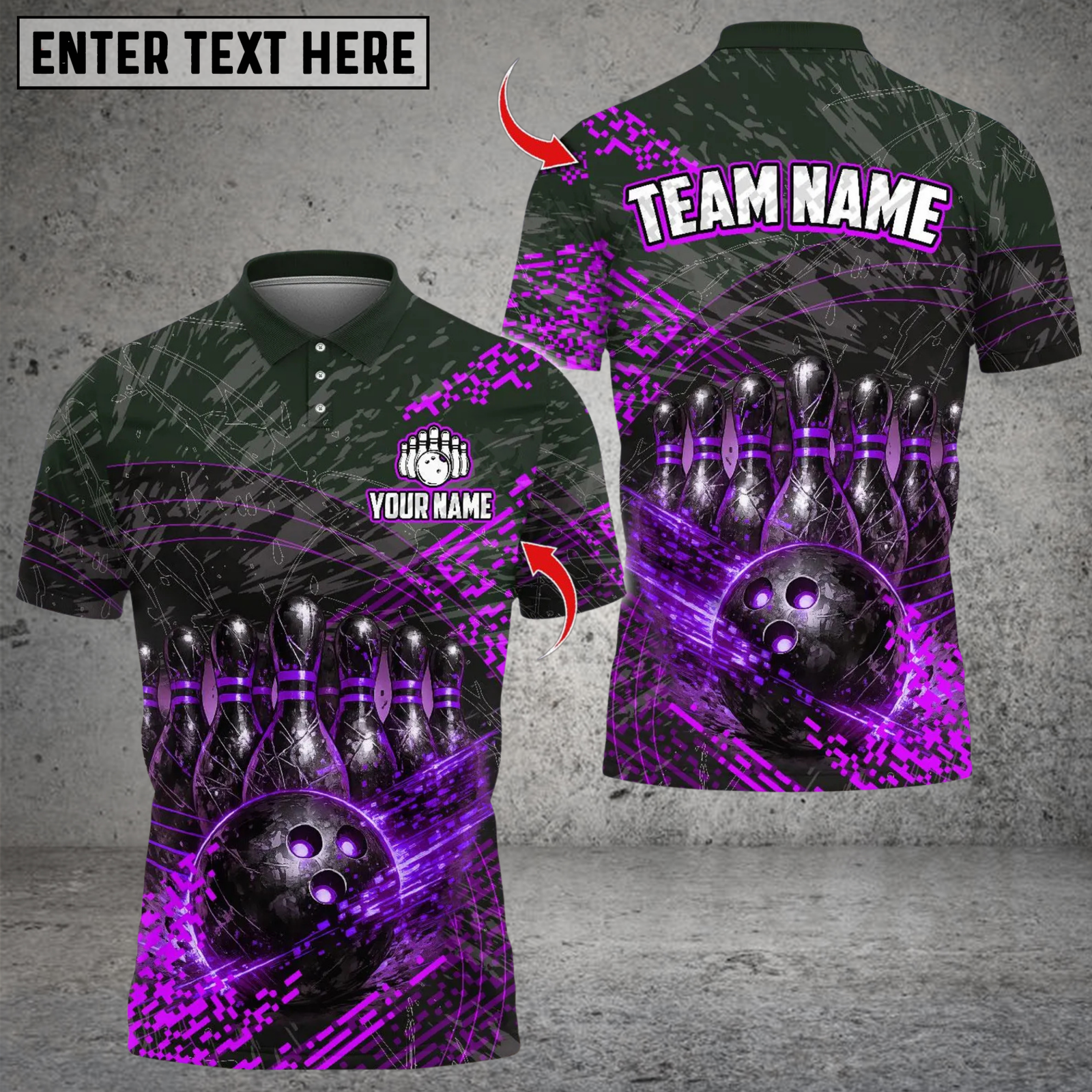 Blisscorners Metal Bowling Design Multicolor Customized Name, Team Name 3D Shirts