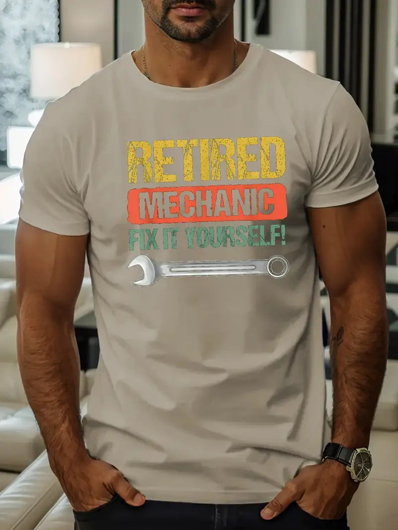 Blisscorners Retired Mechanic Fix It Yourself Print T Shirt, Retro Mechanic Shirt, Birthday Gift For Mechanic, Best Mechanic Shirts