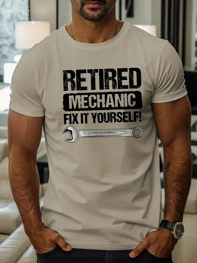 Blisscorners Retired Mechanic Fix It Yourself Print T Shirt, Retro Mechanic Shirt, Birthday Gift For Mechanic, Best Mechanic Shirts