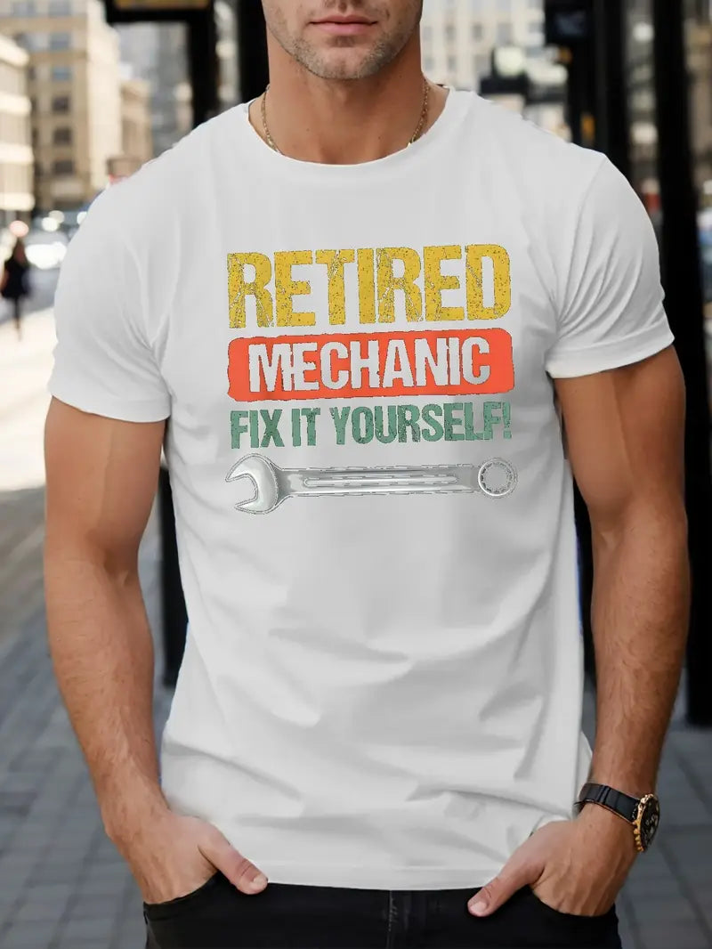 Blisscorners Retired Mechanic Fix It Yourself Print T Shirt, Retro Mechanic Shirt, Birthday Gift For Mechanic, Best Mechanic Shirts