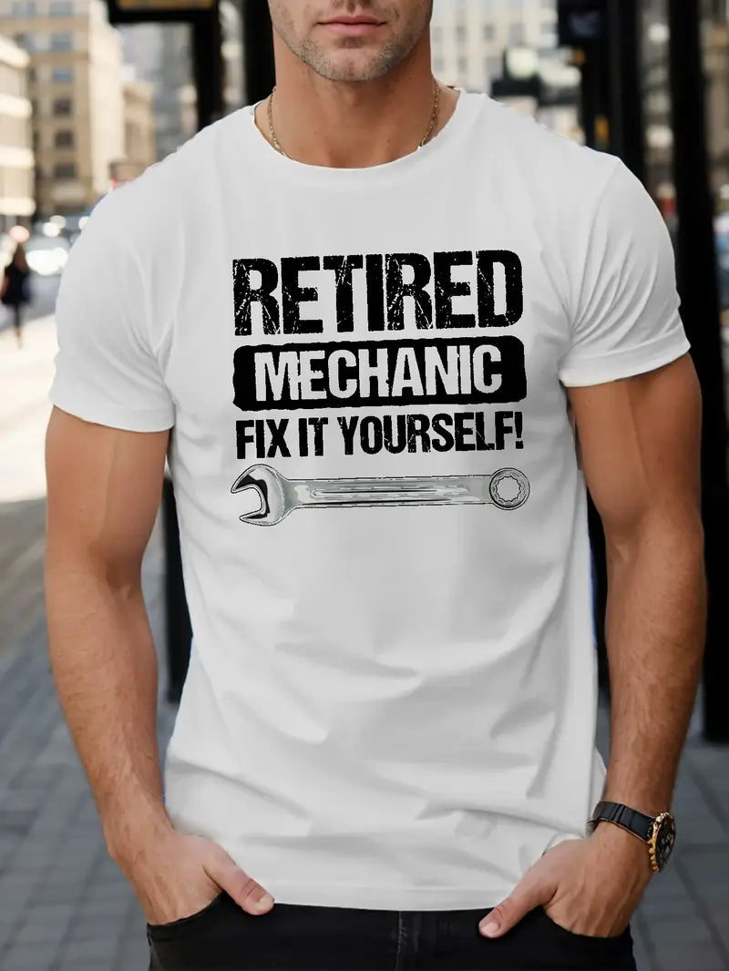 Blisscorners Retired Mechanic Fix It Yourself Print T Shirt, Retro Mechanic Shirt, Birthday Gift For Mechanic, Best Mechanic Shirts