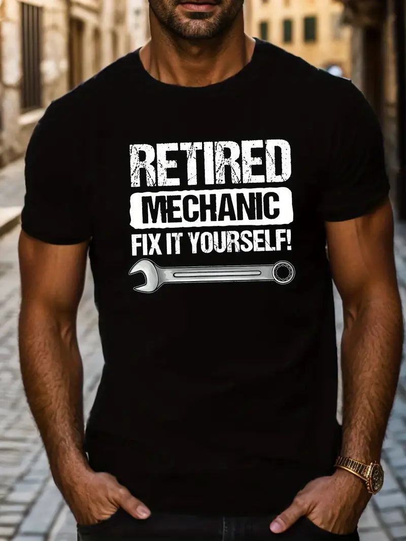 Blisscorners Retired Mechanic Fix It Yourself Print T Shirt, Retro Mechanic Shirt, Birthday Gift For Mechanic, Best Mechanic Shirts