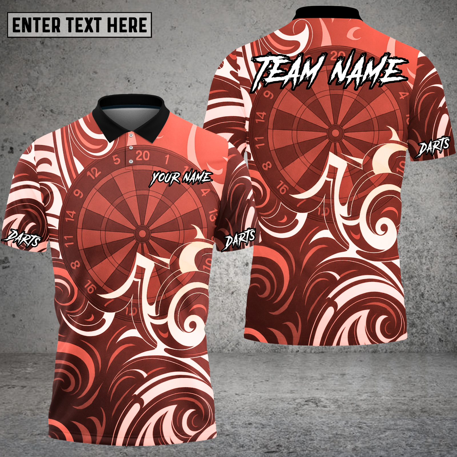 Blisscorners Modern Darts Pattern Multioptions Personalized Name, Team Name Unisex 3D Shirt (4 Colors)