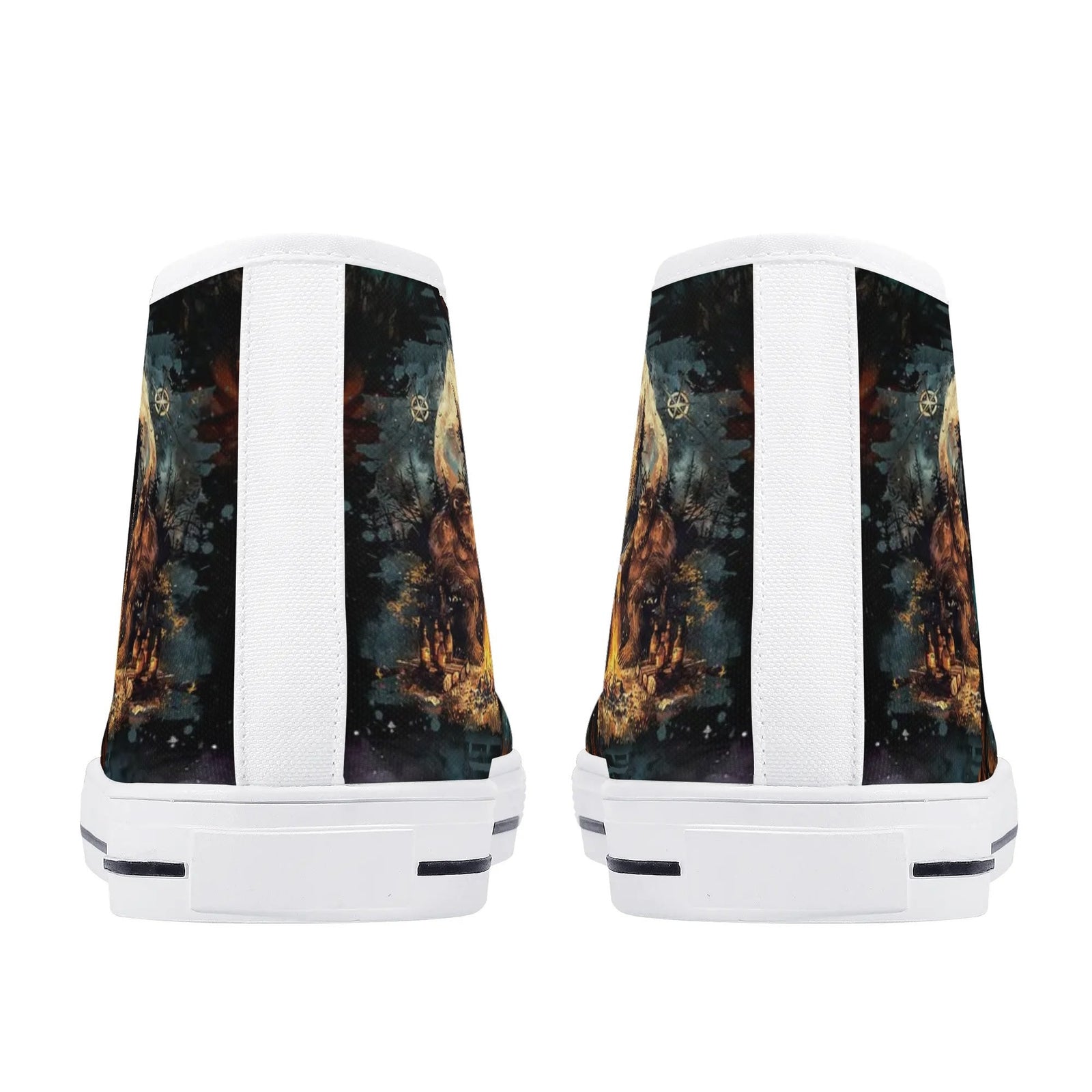 BLISSCORNERS MAKING MEMORIES ONE CAMPFIRE AT A TIME BIGFOOT HIGH TOP CANVAS SHOES
