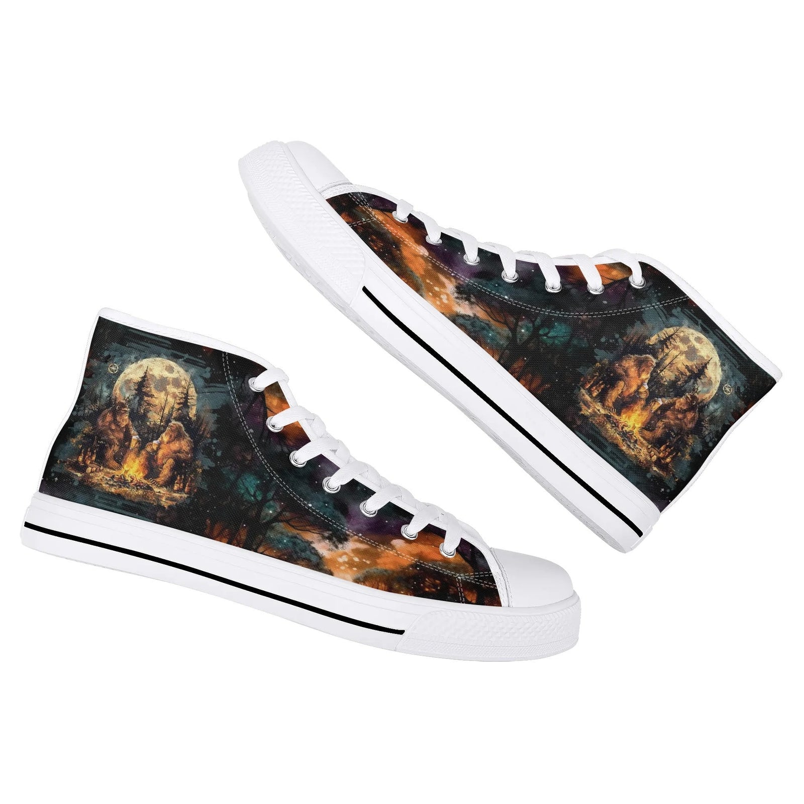 BLISSCORNERS MAKING MEMORIES ONE CAMPFIRE AT A TIME BIGFOOT HIGH TOP CANVAS SHOES