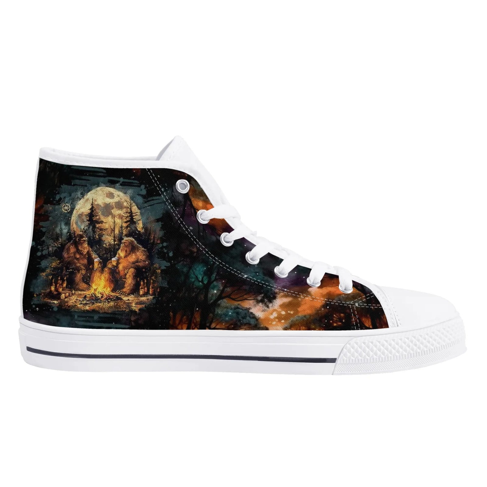 BLISSCORNERS MAKING MEMORIES ONE CAMPFIRE AT A TIME BIGFOOT HIGH TOP CANVAS SHOES
