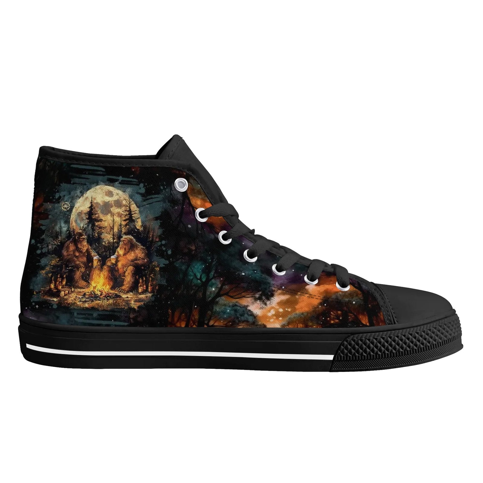 BLISSCORNERS MAKING MEMORIES ONE CAMPFIRE AT A TIME BIGFOOT HIGH TOP CANVAS SHOES