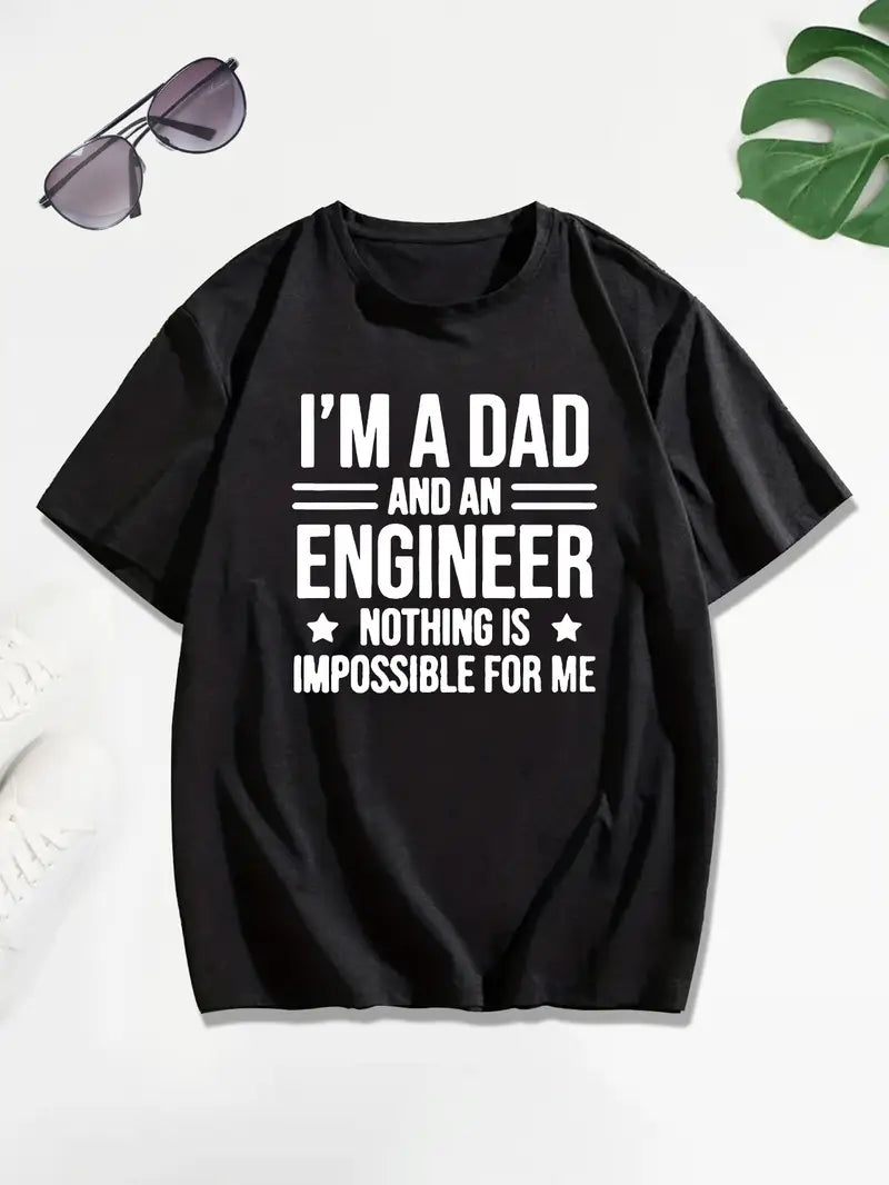 Blisscorners I'm A Dad And Engineer Nothing Is Impossiable For Me Shirt, Mechanic Gift Tee For Men, Husband, Or Father, Best Mechanic Shirt.