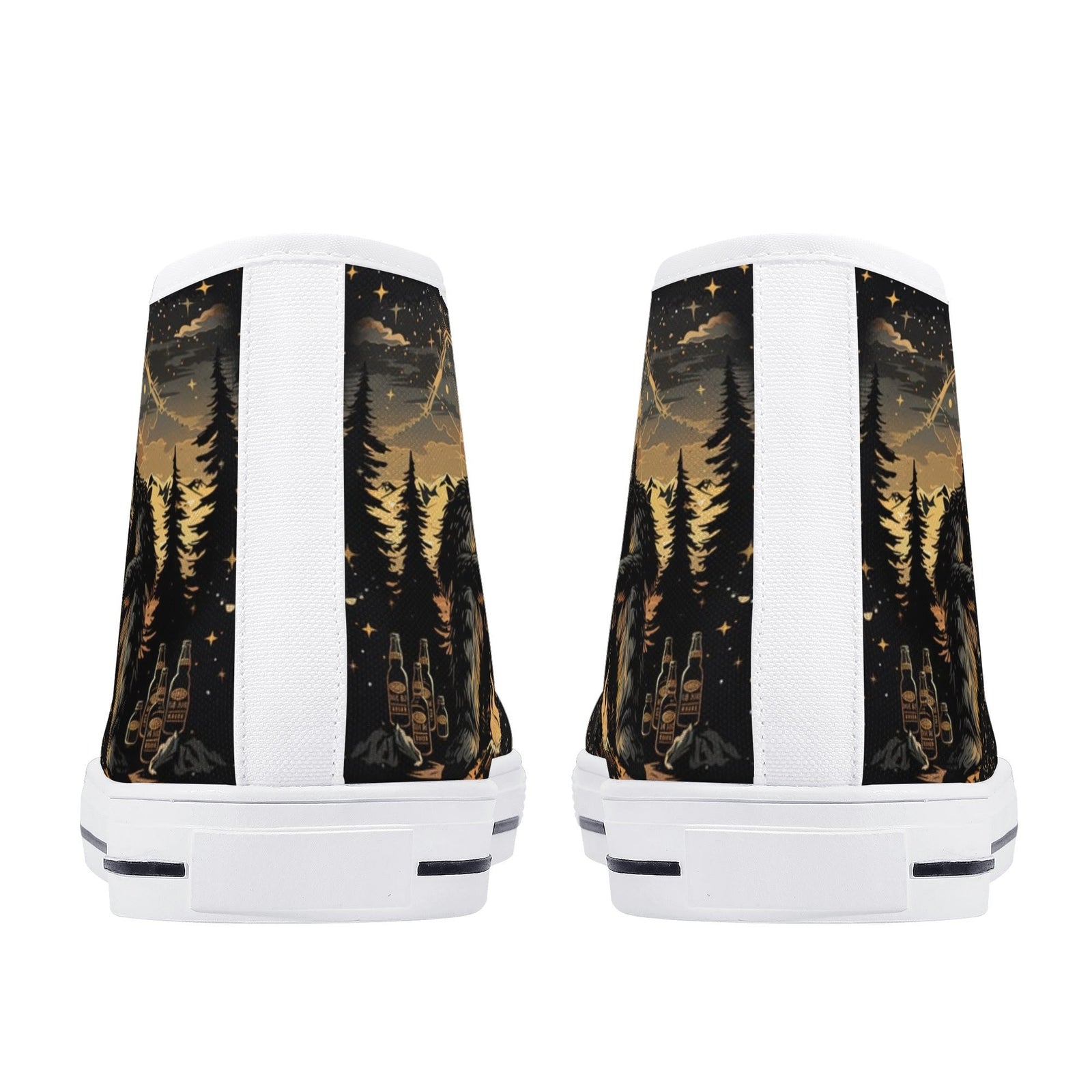 BLISSCORNERS NOT ALL WHO WANDER ARE LOST BIGFOOT COMPASS HIGH TOP CANVAS SHOES