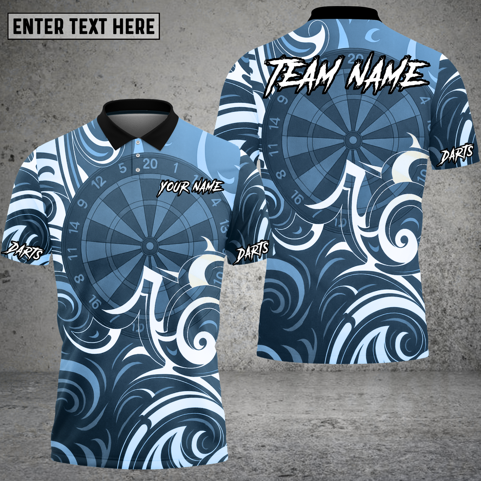 Blisscorners Modern Darts Pattern Multioptions Personalized Name, Team Name Unisex 3D Shirt (4 Colors)