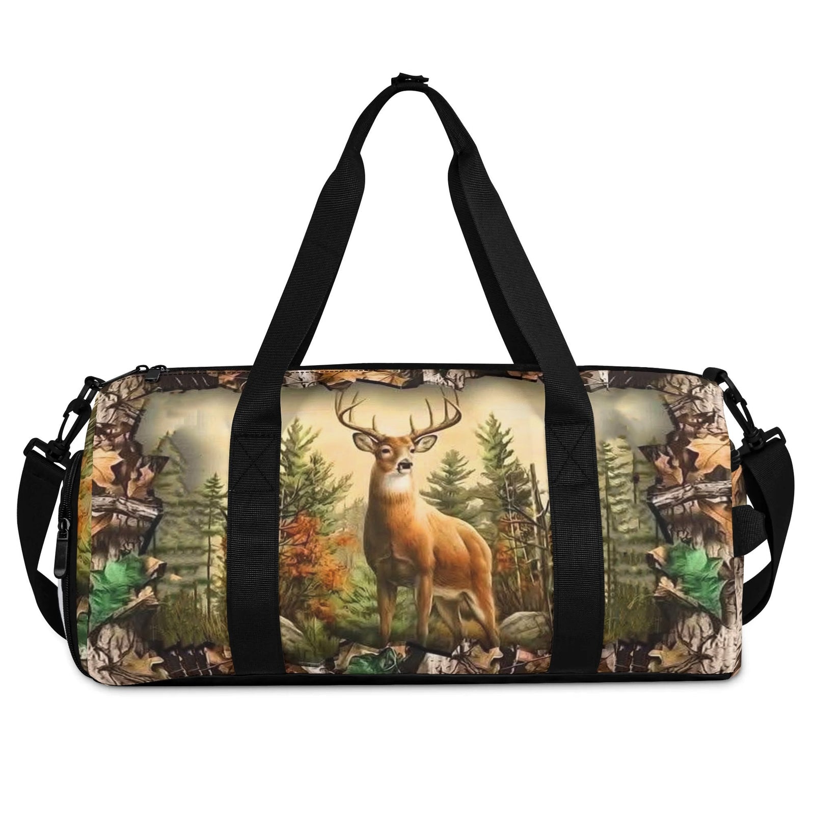 BLISSCORNERS DEER IN FOREST CAMO TRAVELLING BAG