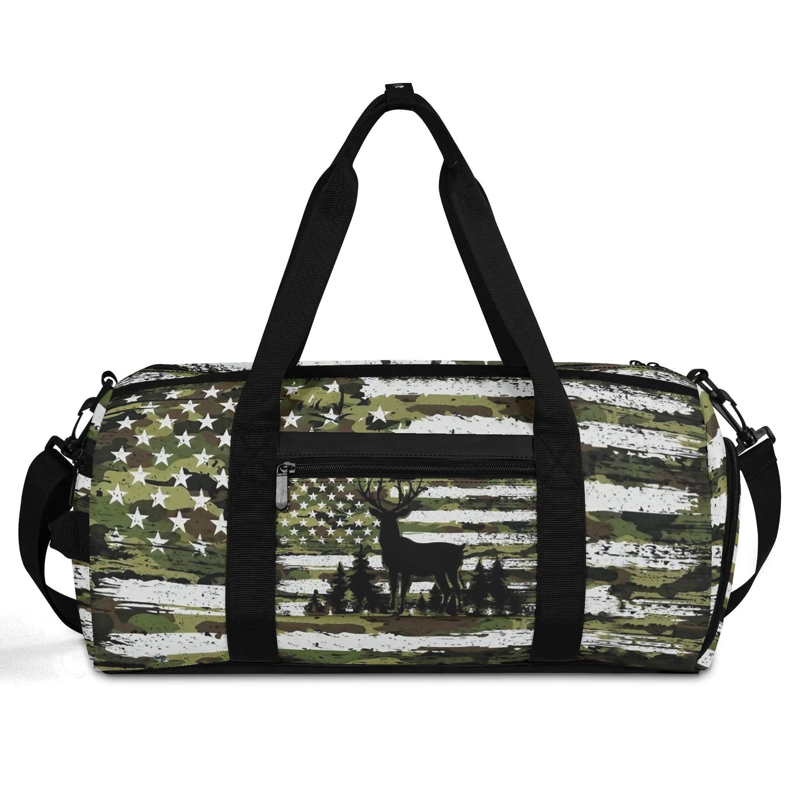 BLISSCORNERS DEER FOREST CAMO FLAG TRAVELLING BAG