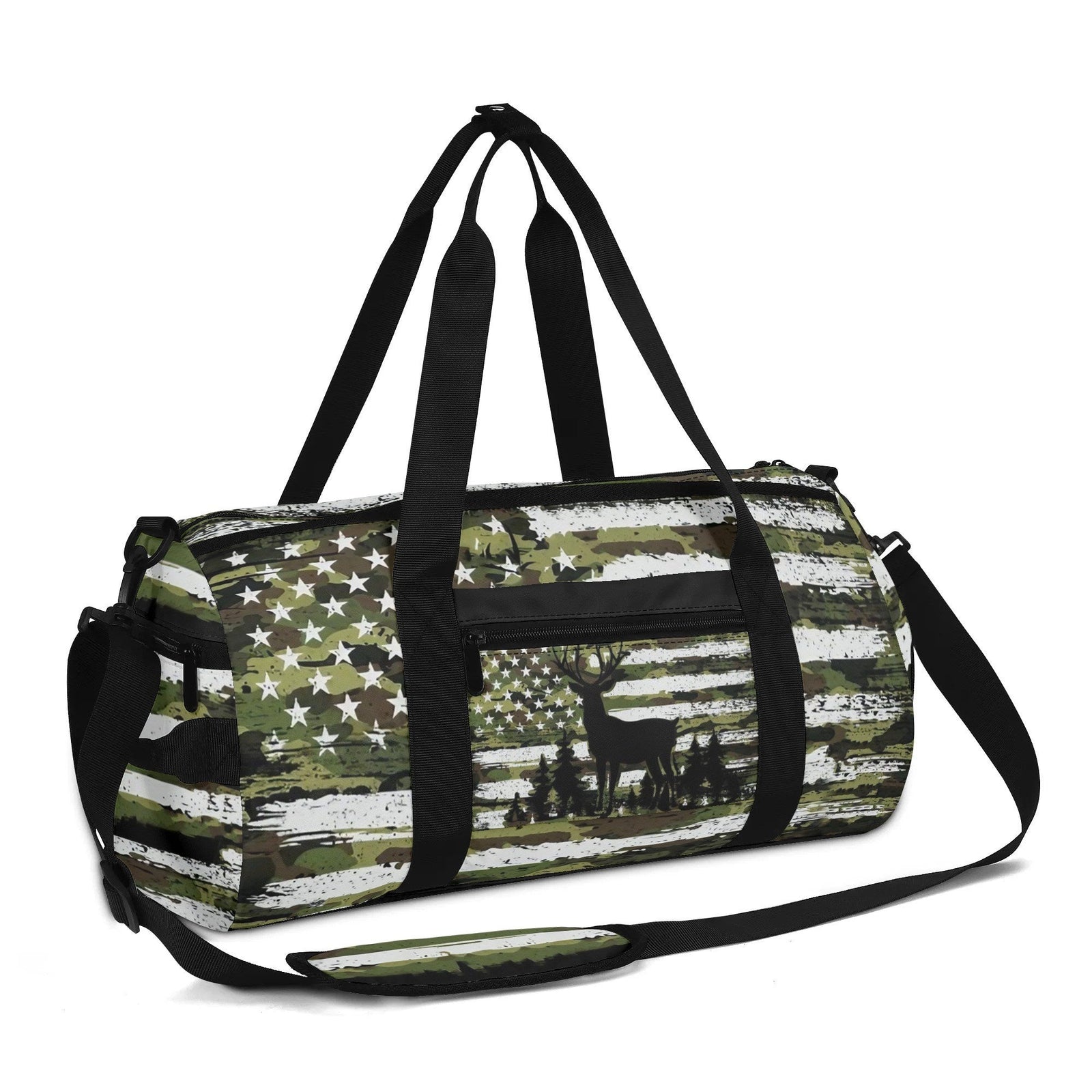 BLISSCORNERS DEER FOREST CAMO FLAG TRAVELLING BAG
