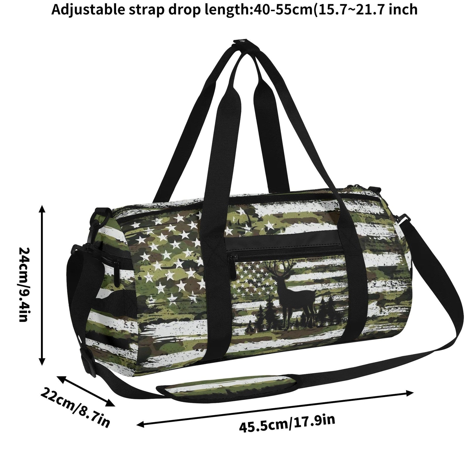 BLISSCORNERS DEER FOREST CAMO FLAG TRAVELLING BAG
