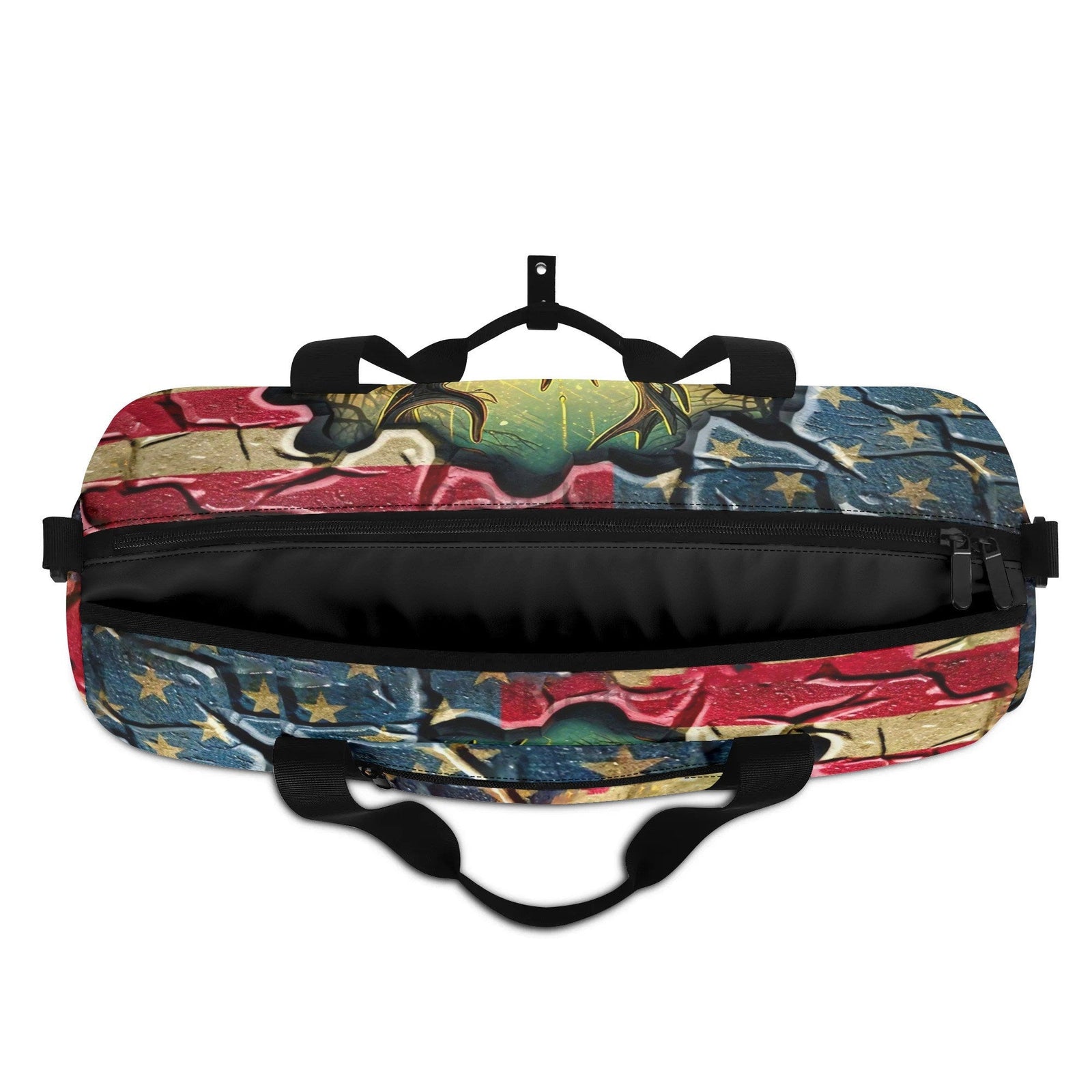 BLISSCORNERS DEER FOREST AMERICAN FLAG TRAVELLING BAG