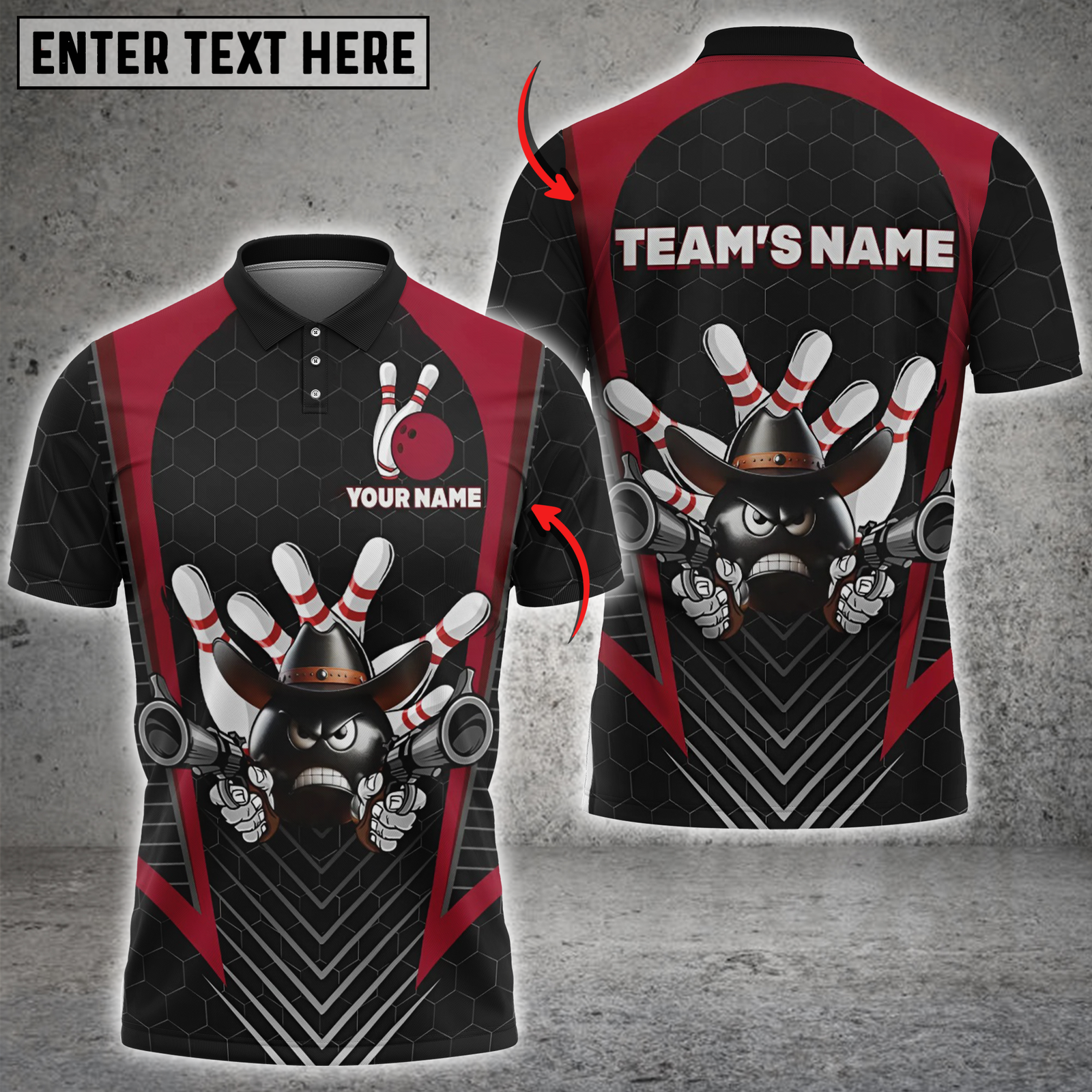 Blisscorners Cowboy Bowling Strike Multicolor Customized Name, Team Name 3D Shirts