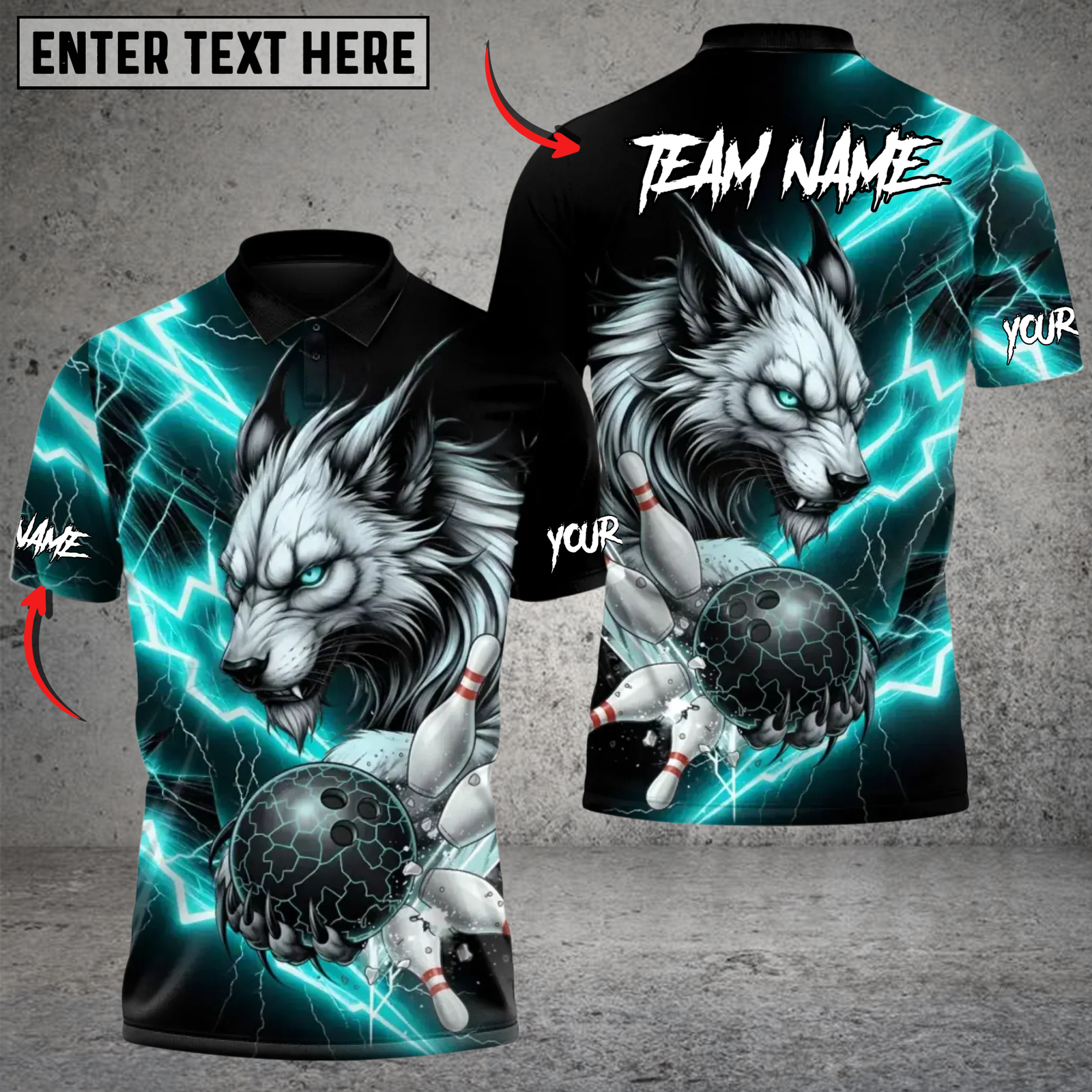 Blisscorners Bowling Inferno Lightning Lynx Multicolor Customized Name, Team Name 3D Shirts