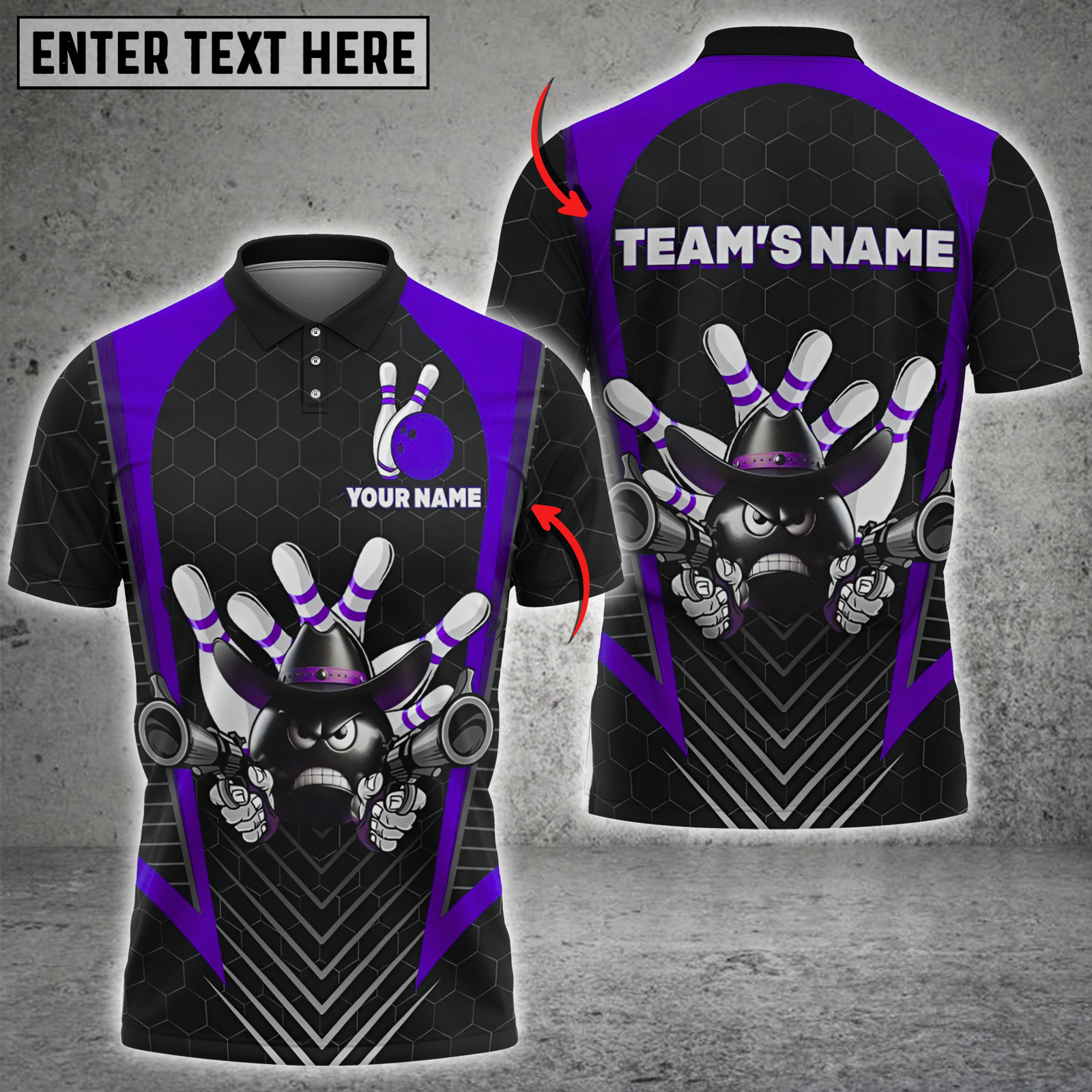 Blisscorners Cowboy Bowling Strike Multicolor Customized Name, Team Name 3D Shirts