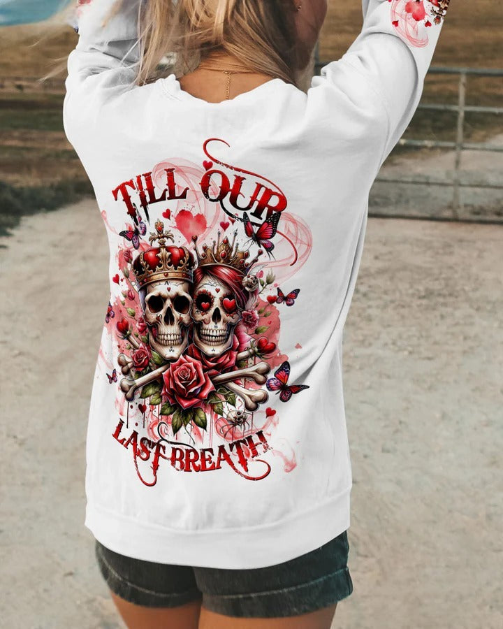 BLISSCORNERS TILL OUR LAST BREATH BONES SKULL COUPLE ALL OVER PRINT