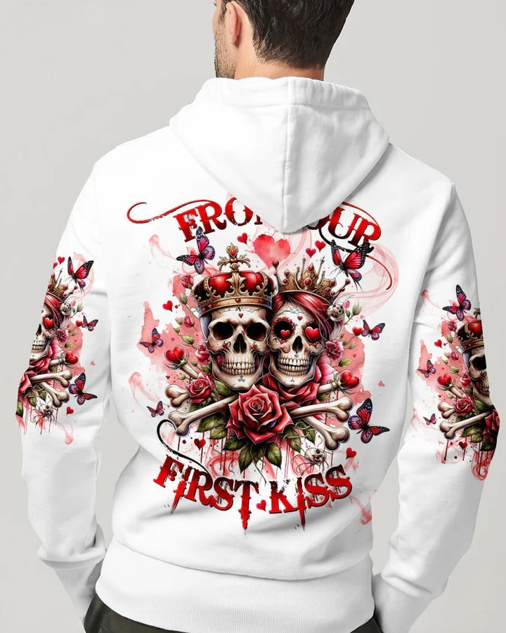 BLISSCORNERS FROM OUR FIRST KISS BONES SKULL COUPLE ALL OVER PRINT