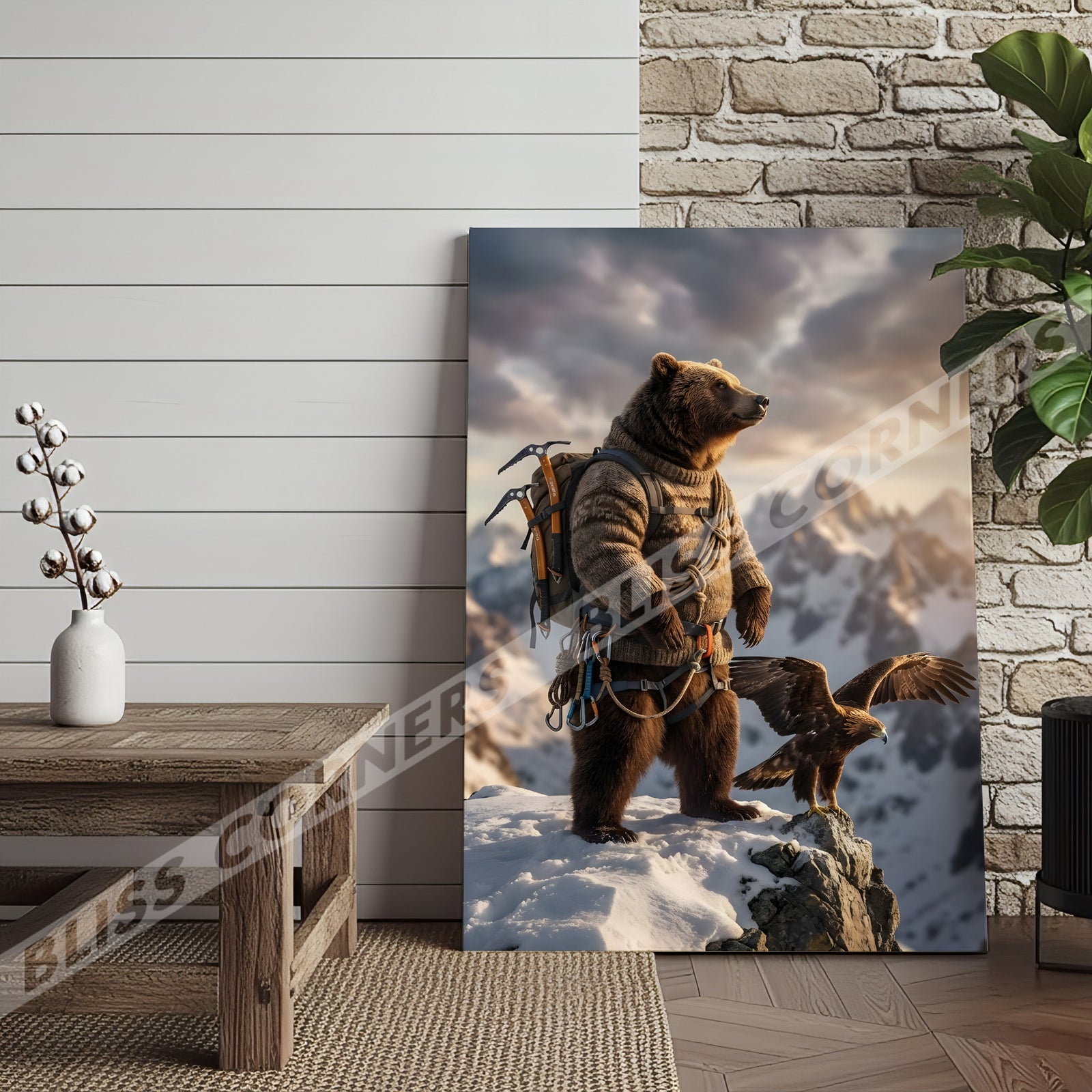 Blisscorners Majestic Bear Eagle Mountain Peak Canvas