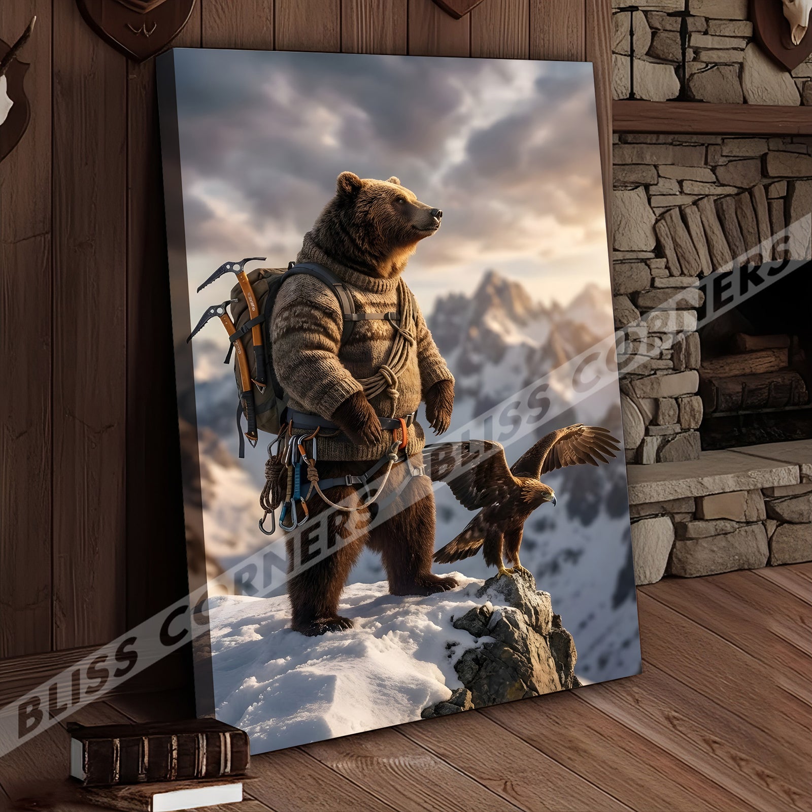 Blisscorners Majestic Bear Eagle Mountain Peak Canvas