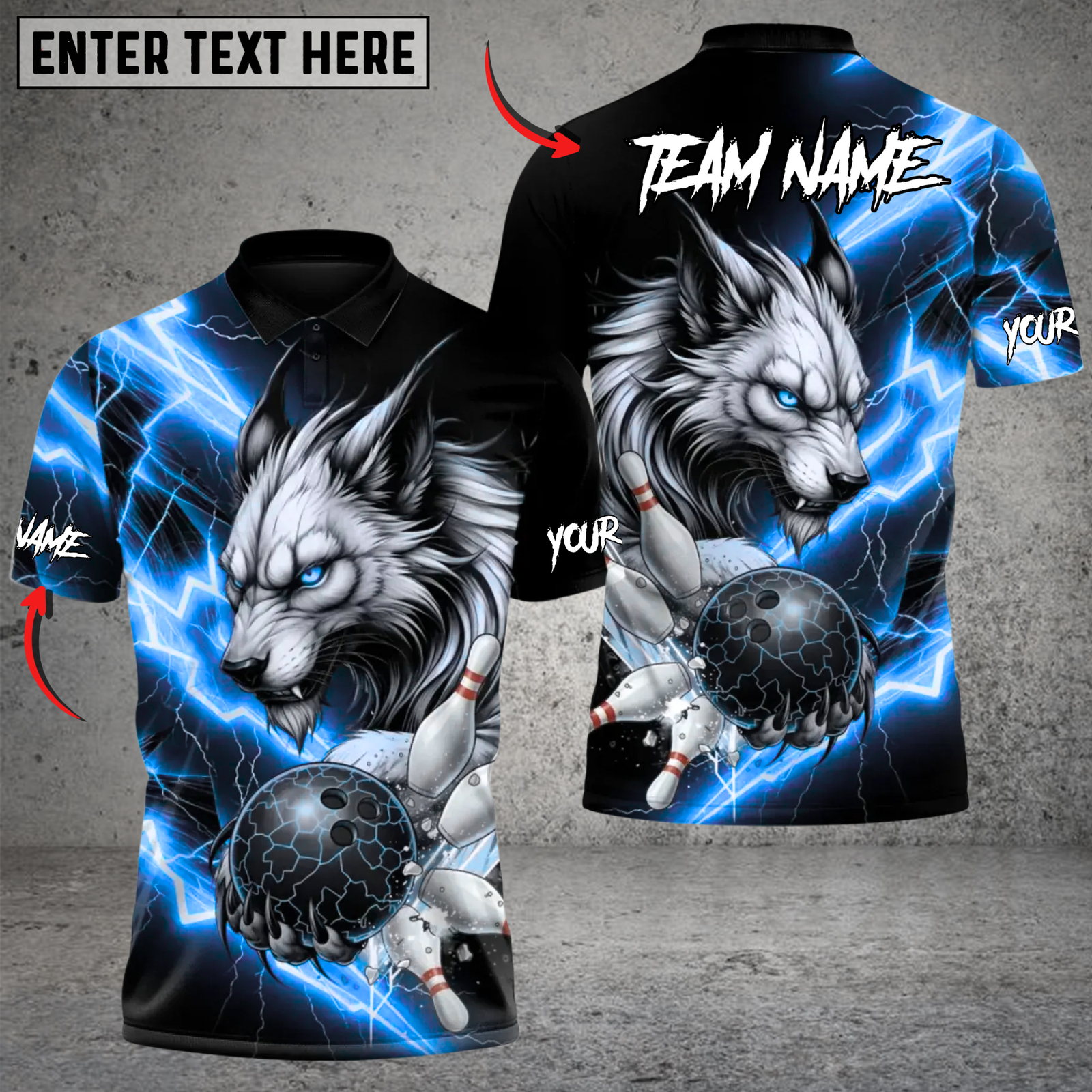 Blisscorners Bowling Inferno Lightning Lynx Multicolor Customized Name, Team Name 3D Shirts