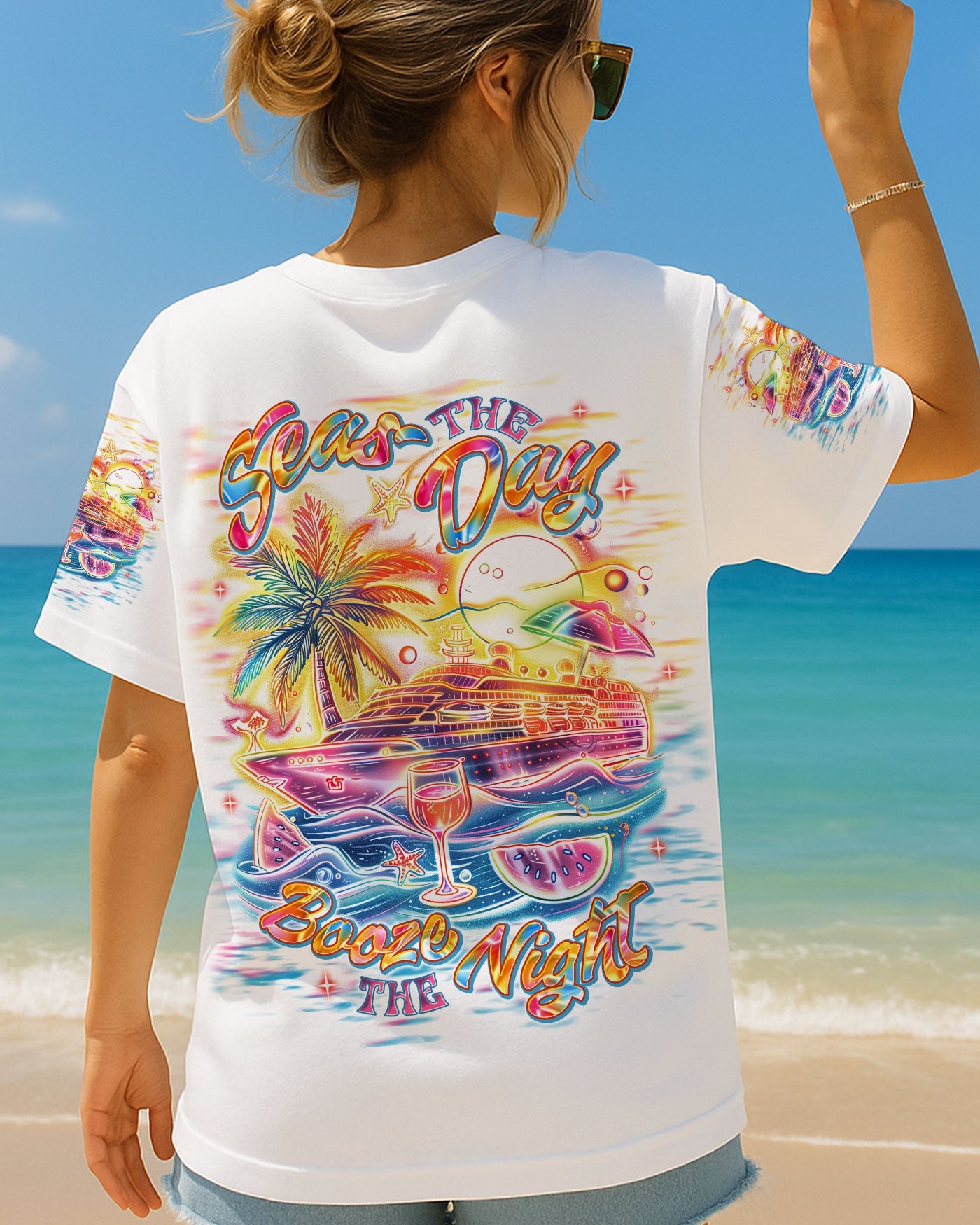 BLISSCORNERS SEAS THE DAY BOOZE THE NIGHT CRUISE ALL OVER PRINT
