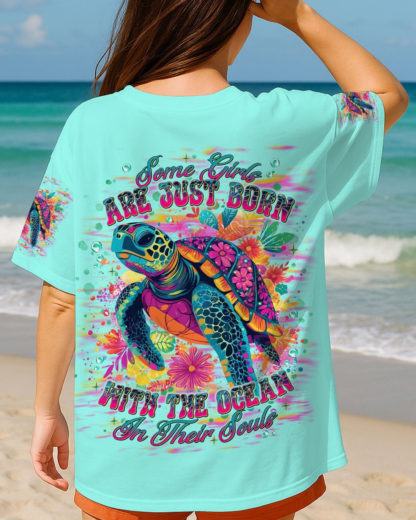 BLISSCORNERS SOME GIRLS ARE JUST BORN TURTLE ALL OVER PRINT