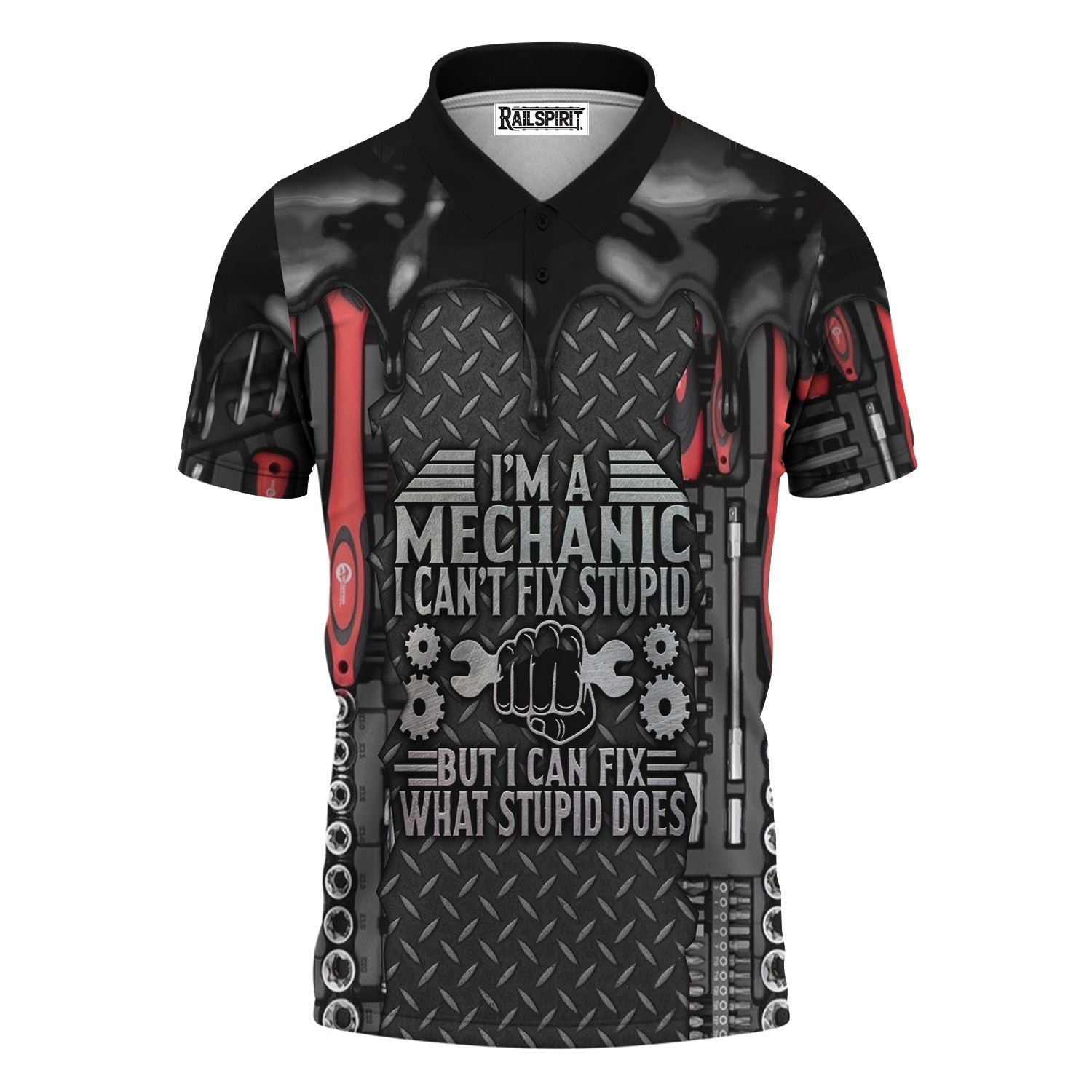 Blisscorners I'm A Mechanic I Can't Fix Stupid T-Shirt – Funny Mechanic Shirt Gift, Tool Lover Apparel, Best Gift for Mechanics & DIY Enthusiasts