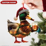 Blisscorners Personalized Funny Duck Smoking Acrylic Christmas OrnamentCustom Name Drinking Gift For Hunters LM0110
