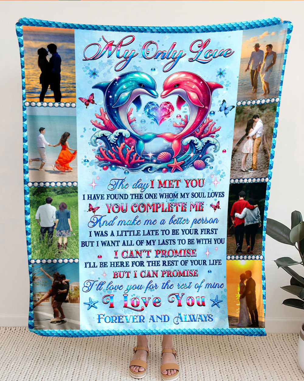 BLISSCORNERS PERSONALIZED MY ONLY LOVE WOVEN AND FLEECE BLANKET