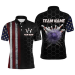 Blisscorners Custom American Bowling Polo Shirt Patriotic Bowling Jersey for Men Women