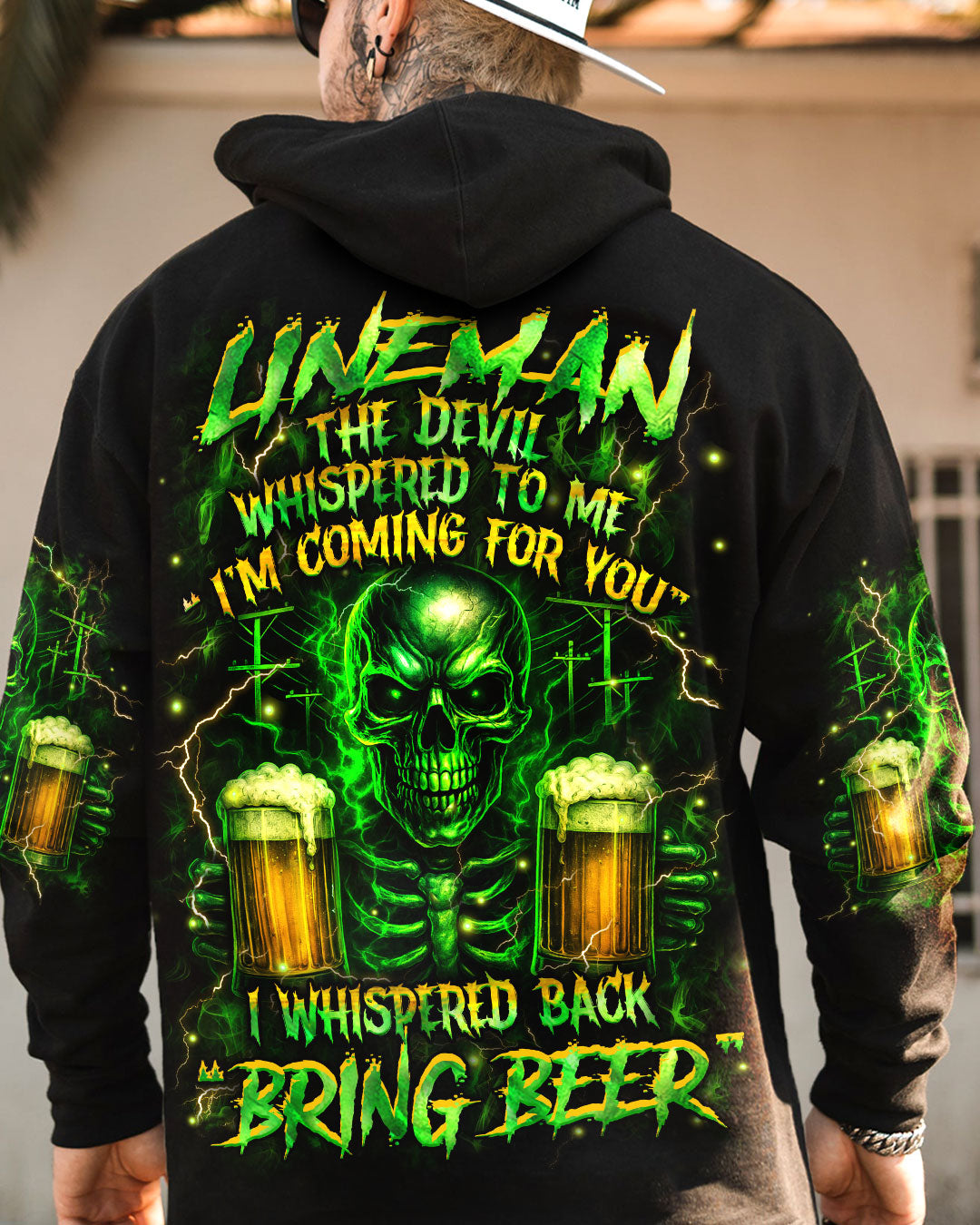 BLISSCORNERS ROCKING THE LINEMAN WIFE LIFE SKULL ALL OVER PRINT