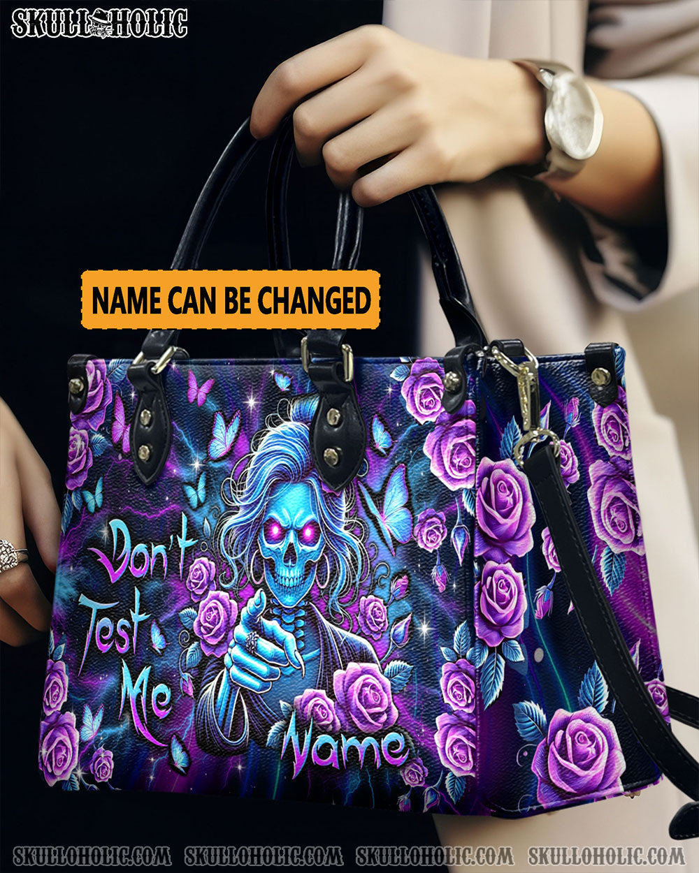 BLISSCORNERS DON’T TEST ME LEATHER HANDBAG