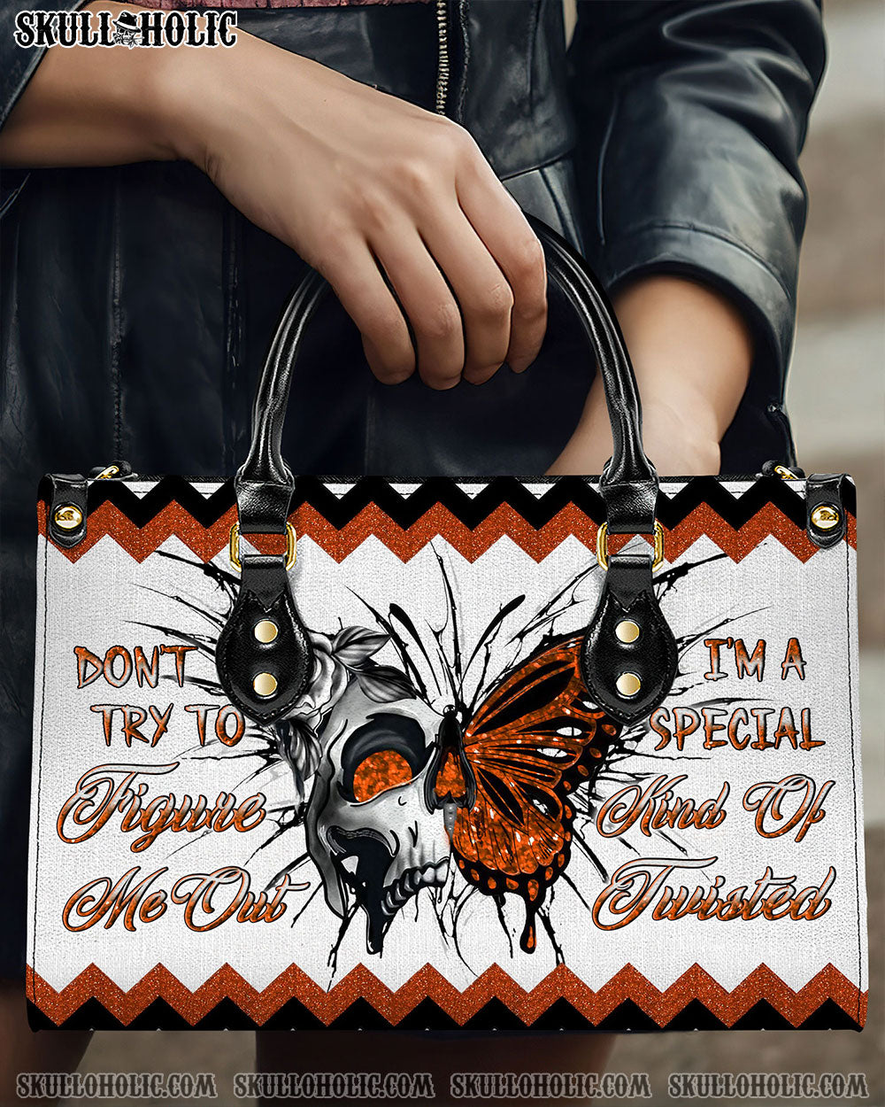 BLISSCORNERS DON'T TRY TO FIGURE ME OUT LEATHER HANDBAG