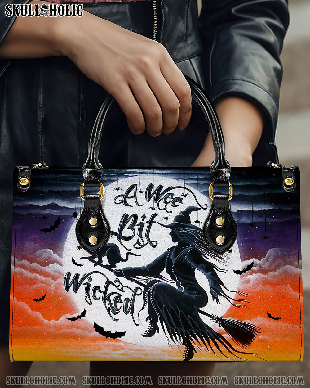BLISSCORNERS A WEE BIT WICKED HALLOWEEN LEATHER HANDBAG
