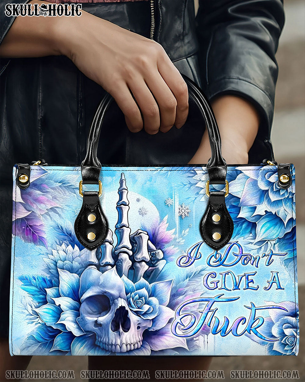 BLISSCORNERS I DON'T GIVE A F LEATHER HANDBAG