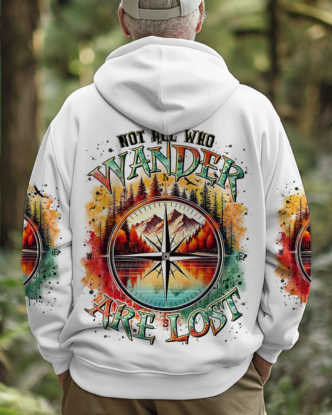 BLISSCORNERS NOT ALL WHO WANDER ARE LOST COMPASS ALL OVER PRINT