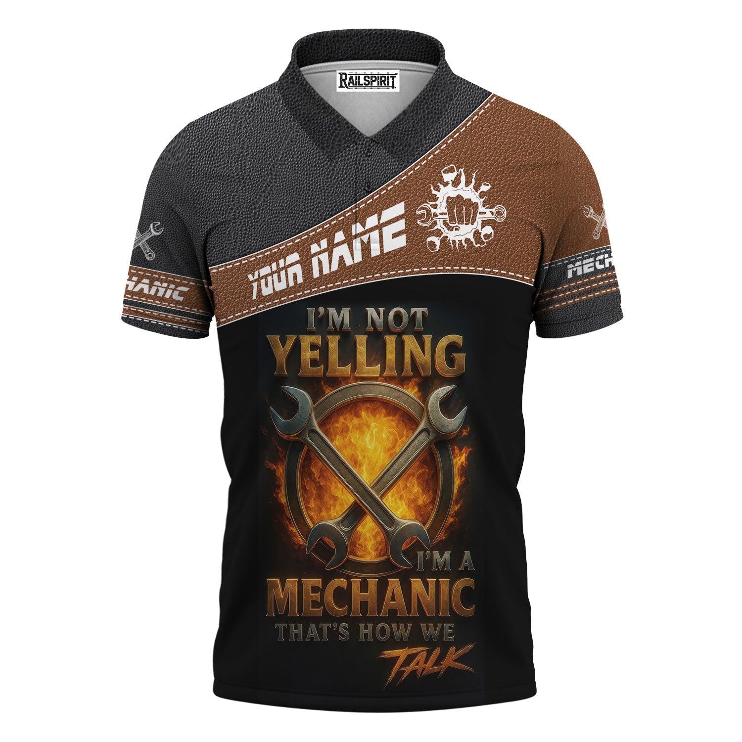Blisscorners Custom Name Mechanic Shirt I'm Not Yelling I'm A Mechanic That's How We Talk T Shirt