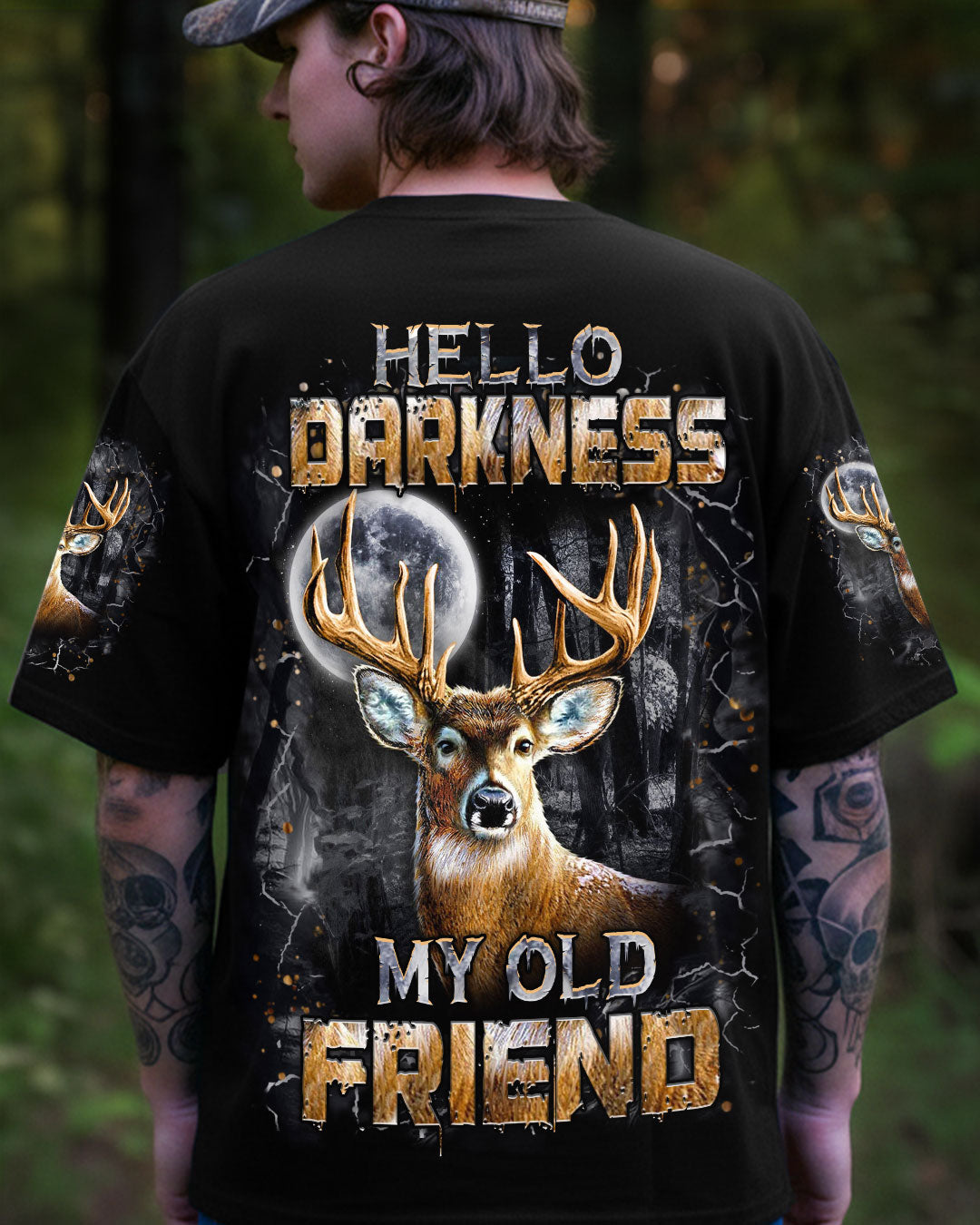 BLISSCORNERS HELLO DARKNESS MY OLD FRIEND DEER ALL OVER PRINT