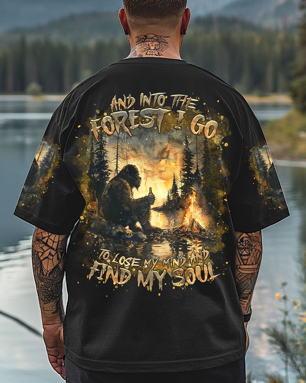 BLISSCORNERS AND INTO THE FOREST I GO BIGFOOT ALL OVER PRINT