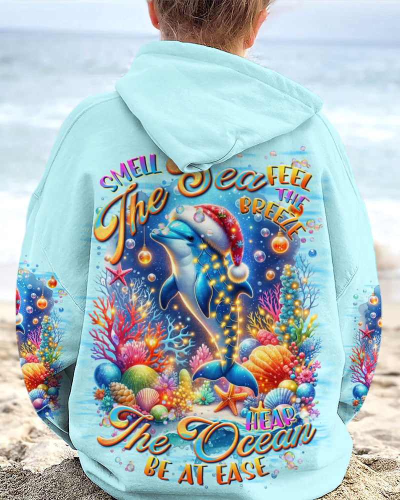 BLISSCORNERS SMELL THE SEA FEEL THE BREEZE DOLPHIN CHRISTMAS ALL OVER PRINT