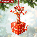 Blisscorners Personalized Funny Duck Gift Box Acrylic Ornament - Hilarious Christmas Decor, Perfect Gag Gift for Friends & Coworkers