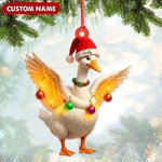 Blisscorners Custom Funny Christmas Duck Decoration Acrylic Ornament - Cute Personalized Holiday Gift for Friends & Duck Lovers