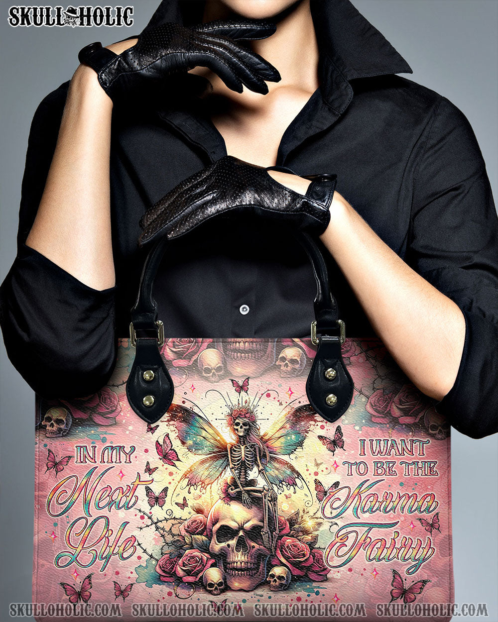 BLISSCORNERS KARMA FAIRY SKELETON SKULL LEATHER HANDBAG