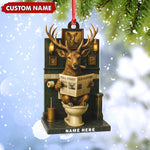 Blisscorners Personalized Acrylic Deer Bathroom Christmas Ornament - Funny Personalized Holiday Decor for Hunters & Wildlife Lovers LM0110
